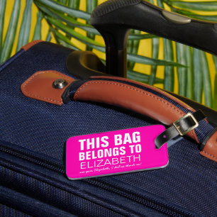 Étiquette À Bagage L'attention personnalisée du sac drôle Rose Humo