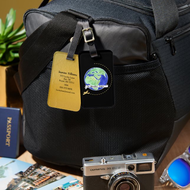 Étiquette À Bagage L'aventure commence dans le monde du voyage (Recto & Verso)