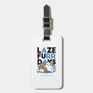 Étiquette À Bagage Laze Furr Days - Cute Lazy Cats Design
