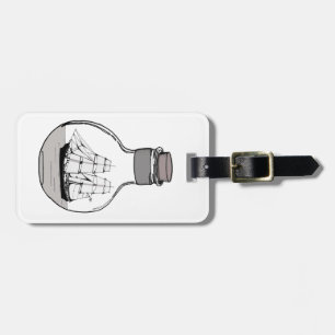 Étiquette À Bagage Le bateau dans l'ampoule en verre