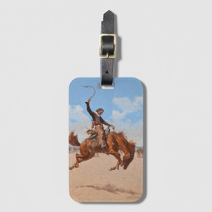 Étiquette À Bagage Le Bronco Buster (par Frederic Remington)