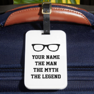 Étiquette À Bagage Le cadre de lunettes noires légende mythe de l'hom
