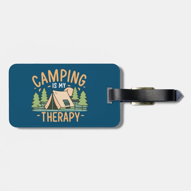 Étiquette À Bagage Le Camping Est Ma Thérapie (Dos horizontal)