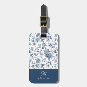 Étiquette À Bagage Le Carte de visite Floral Bleu