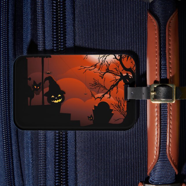 Étiquette À Bagage Le cauchemar de la lune sanglante d'Halloween (Insitu Rectoal 4)
