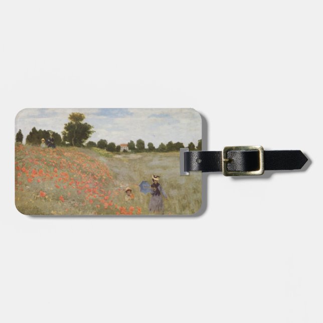 Étiquette À Bagage Le champ de pavot de Monet (Devant horizontal)