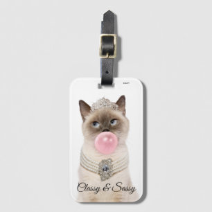 Étiquette À Bagage Le Chat de la princesse soufflant de la bulle