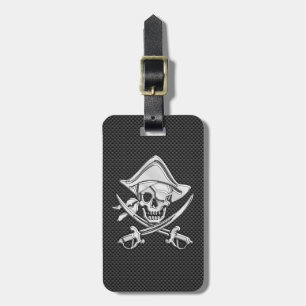 Étiquette À Bagage Le chrome aiment le pirate sur la fibre noire de