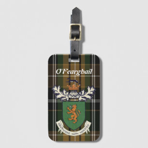 Étiquette À Bagage Le clan Farrell d'Irlande armoiries et tartan