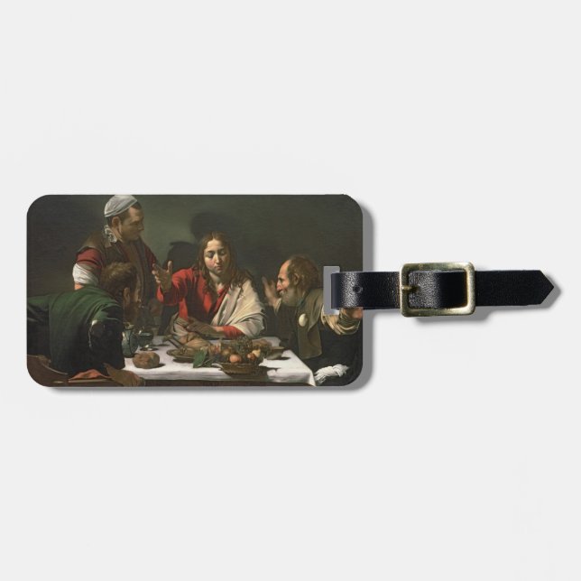 Étiquette À Bagage Le dîner chez Emmaus, 1601 (huile et tempera) (Devant horizontal)