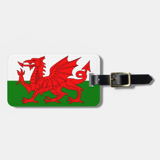 Étiquette À Bagage Le dragon rouge [drapeau du Pays de Galles] (Devant horizontal)