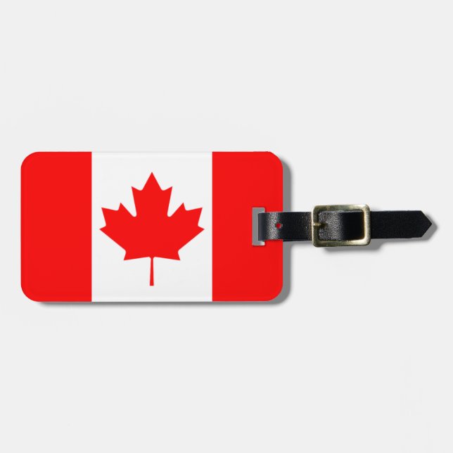 Étiquette À Bagage Le drapeau canadien, Canada (Devant horizontal)