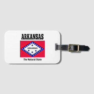 Étiquette À Bagage Le drapeau de l'Arkansas, l'État naturel
