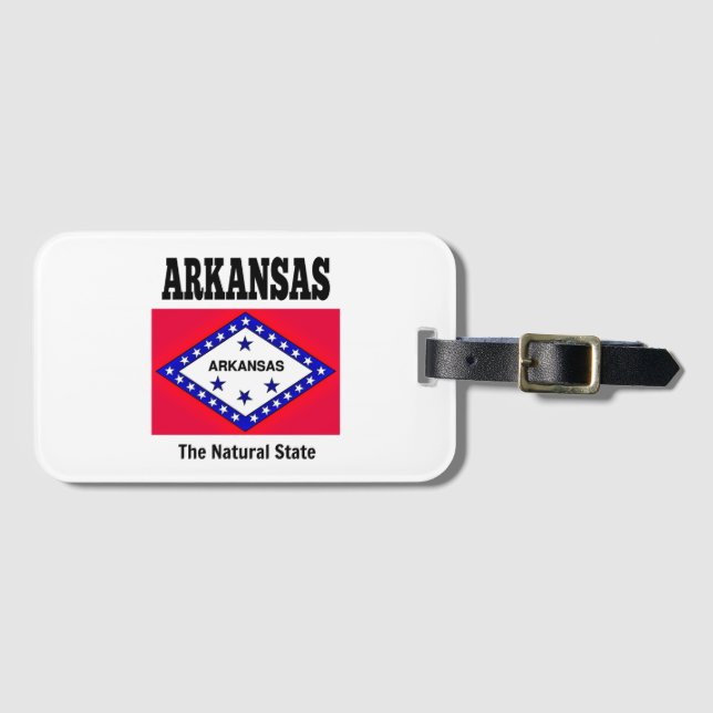 Étiquette À Bagage Le drapeau de l'Arkansas, l'État naturel (Devant Horizontal)