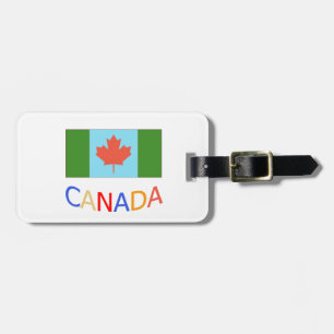 Étiquette À Bagage Le drapeau patriotique du Canada. Fête du Canada.