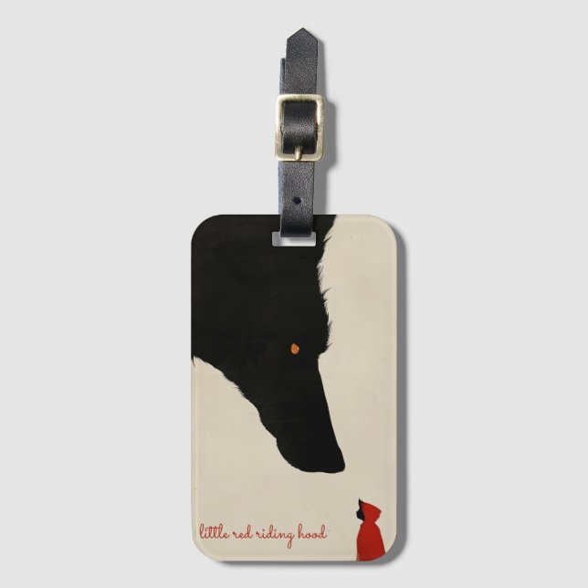 Étiquette À Bagage le loup sans coeur et le petit chaperon rouge (Devant Vertical)