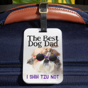 Étiquette À Bagage Le meilleur chien papa Shih Tzu Pas de Fête des pè