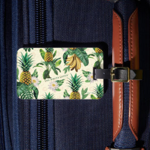 Étiquette À Bagage Le Motif blanc Lotus Pineapple Paradise