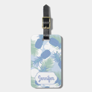 Étiquette À Bagage Le motif en pastel tropical   d'ananas ajoutent