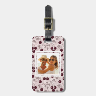 Étiquette À Bagage Le motif rouge lumineux de cerise ajoutent votre
