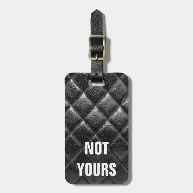 Étiquette À Bagage le noir personnalisable a piqué le sac en cuir (Devant Vertical)