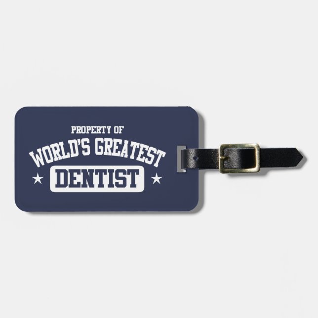 Étiquette À Bagage Le plus grand dentiste du monde (Devant horizontal)