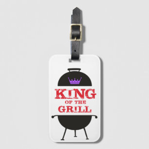 Étiquette À Bagage Le Roi Du Grill, Noir Violet Couronne Rouge