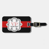 Le rouge a piqué le monogramme Girly personnalisé