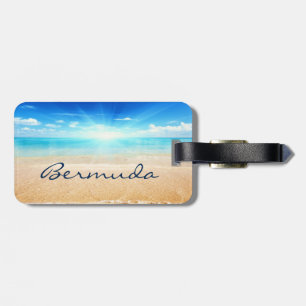 Étiquette À Bagage Le soleil de la plage des Bermudes