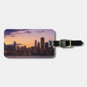 Étiquette À Bagage Le soleil se couche sur le ciel de Chicago