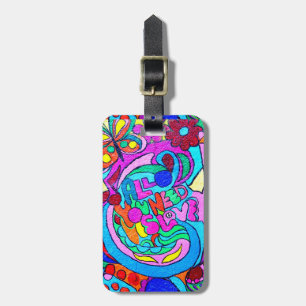 Étiquette À Bagage Le style hippie des années 70 aime Thunder_Cove