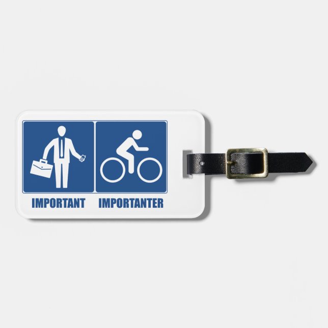 Étiquette À Bagage Le travail est important, faisant un cycle est (Devant horizontal)