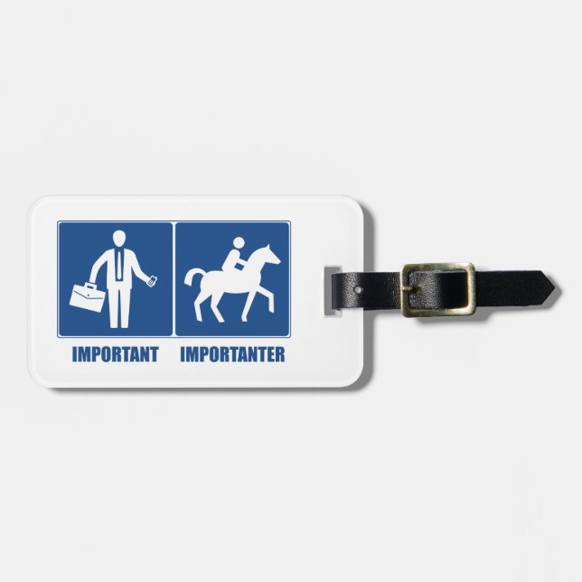 Étiquette À Bagage Le Travail Est Important, L'Équitation Est Importa (Devant horizontal)