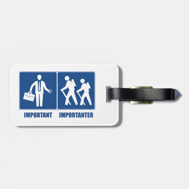 Étiquette À Bagage Le Travail Est Un Randonnée Important (Dos horizontal)