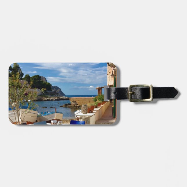 Étiquette À Bagage Le village de pêche sicilien (Devant horizontal)