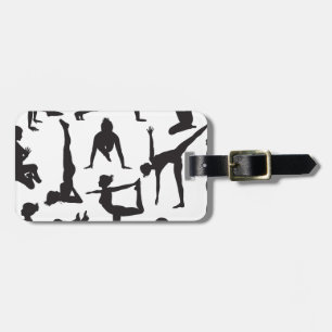 Étiquette À Bagage Le yoga pose des silhouettes