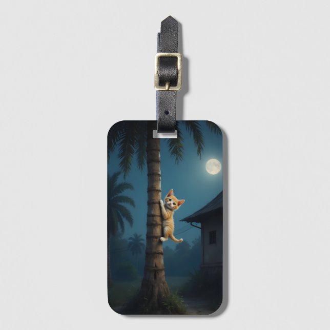 Étiquette À Bagage Learning to Climb – Cute Cat Moment (Devant Vertical)