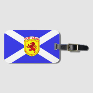 Étiquette À Bagage L'Ecosse, lion effréné, drapeau antique de