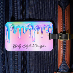 Étiquette À Bagage Lecteurs de peinture holographique Pastel Rainbow 