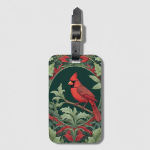 Étiquette À Bagage L'Élégant Cardinal du Nord William Morris Inspiré