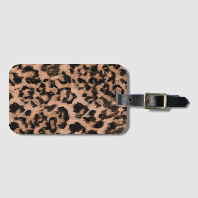 Étiquette À Bagage Leopard - Imprimé animal (Devant Horizontal)