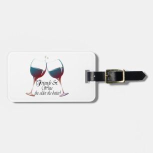 Étiquette À Bagage Les amis et Wine plus l'art meilleur de vin est