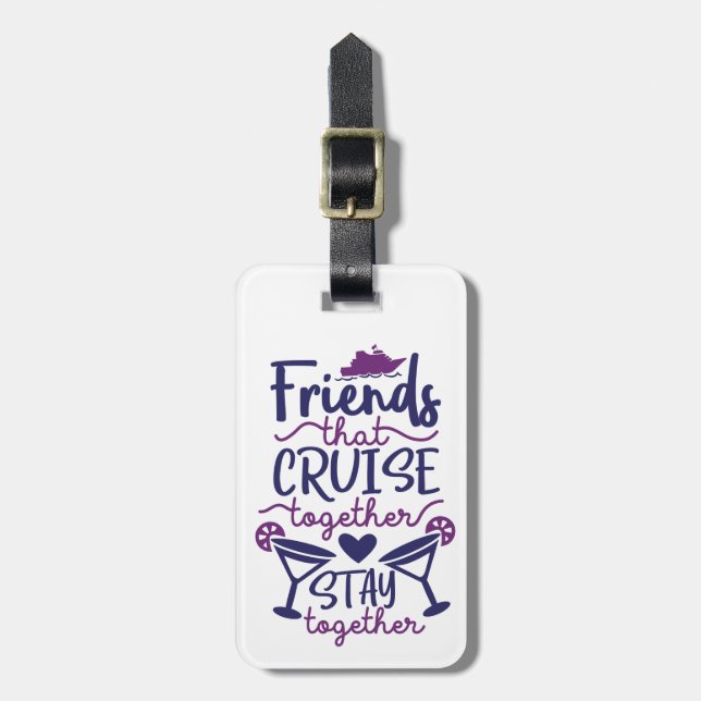 Étiquette À Bagage Les amis qui croisent ensemble Croisière Vacances (Devant Vertical)