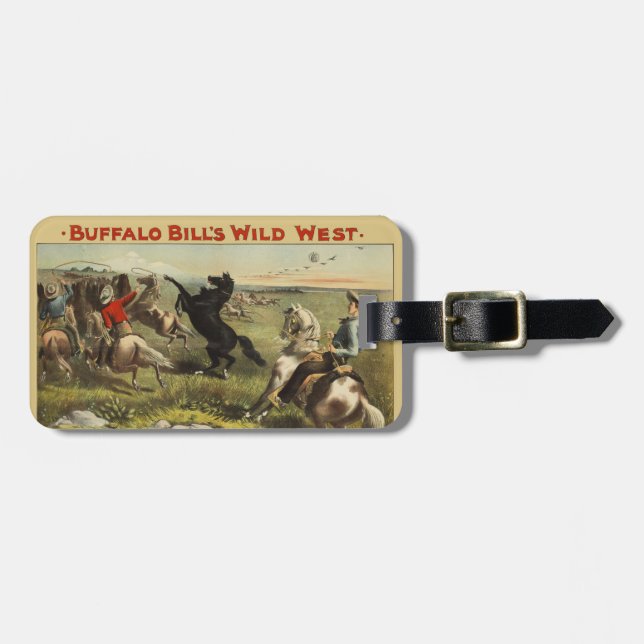 Étiquette À Bagage Les Chevaux de l'Ouest sauvage de Buffalo Bill (Devant horizontal)