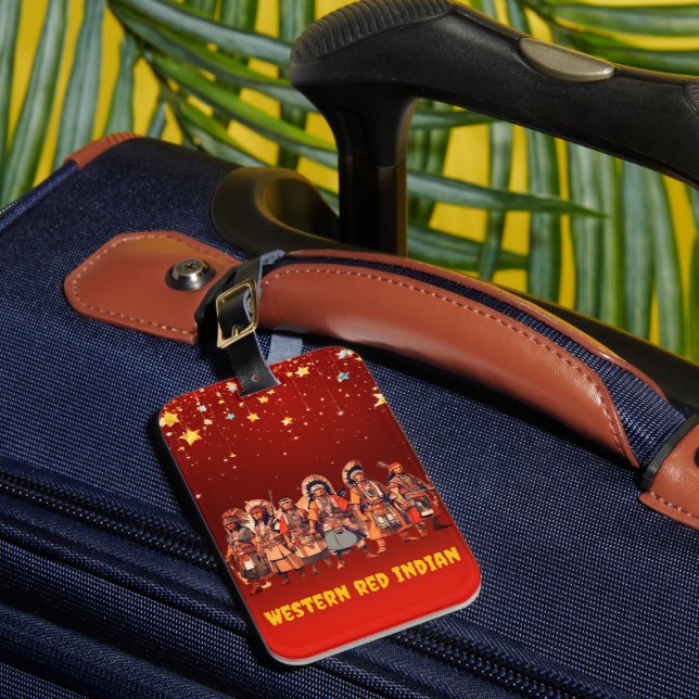 Étiquette À Bagage Les Combattants De Courage De L'Inde Rouge Occiden (Insitu Rectoal 1)