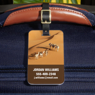 Étiquette À Bagage Les déserts   Marche touareg avec chameaux