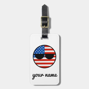 Étiquette À Bagage Les Etats-Unis Geeky tendants drôles Countryball