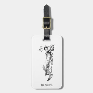 Étiquette À Bagage 'Les Golfess' Vintage Lady Golfer