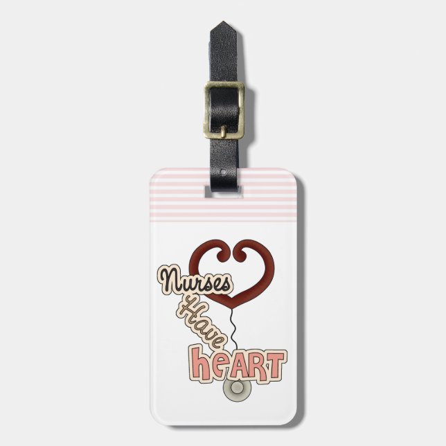 Étiquette À Bagage Les infirmières ont l'étiquette de bagage de coeur (Devant Vertical)