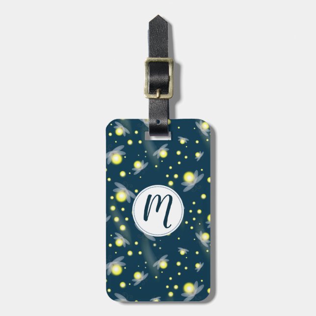 Étiquette À Bagage Les lucioles éthérées à la Motif de nuit (Devant Vertical)